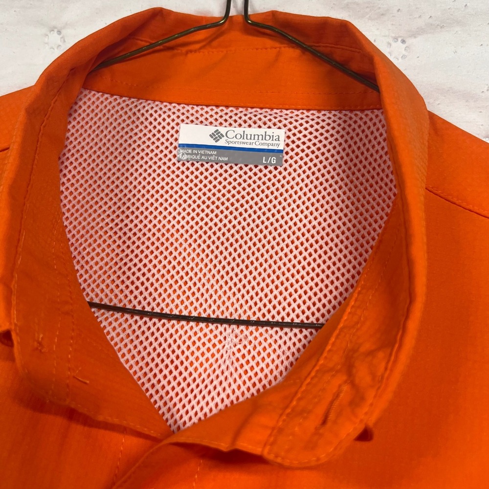 Columbia PFG Auburn Tigers Shirt Mens Large Orange Tamiami II Fishing SS - Picture 2 of 12